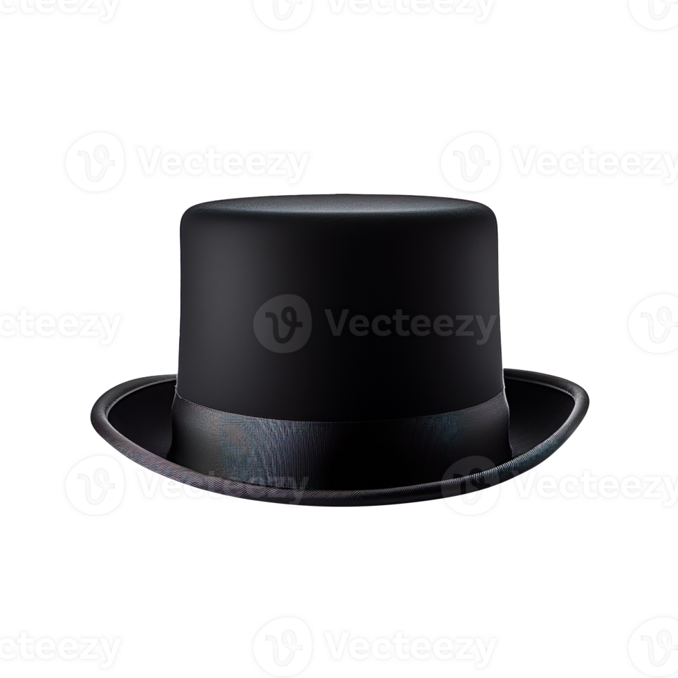 Black top hat isolated on transparent background png