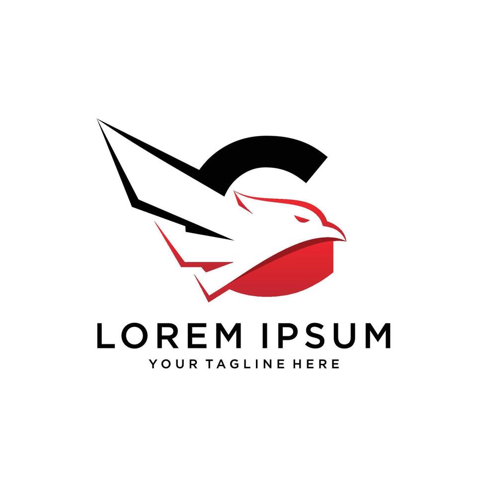 Initial G Letter Eagle Logo Icon with Creative Eagle Head . vector