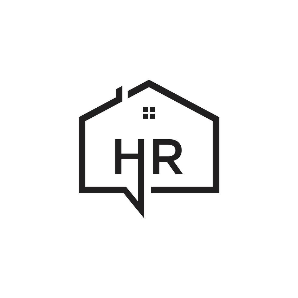 Letter H and R Logo. Home Symbol. Icon . vector