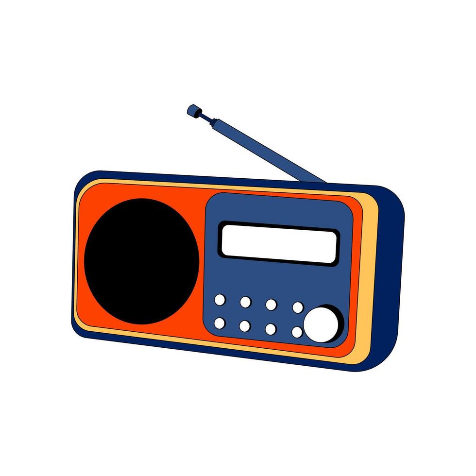 flat illustration of radio vector