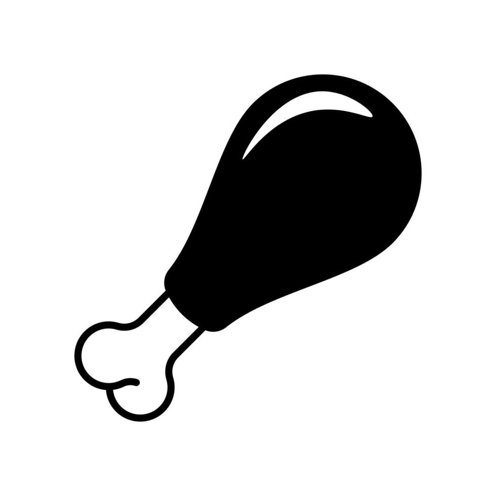 Chicken leg icon isolated on white background. vector