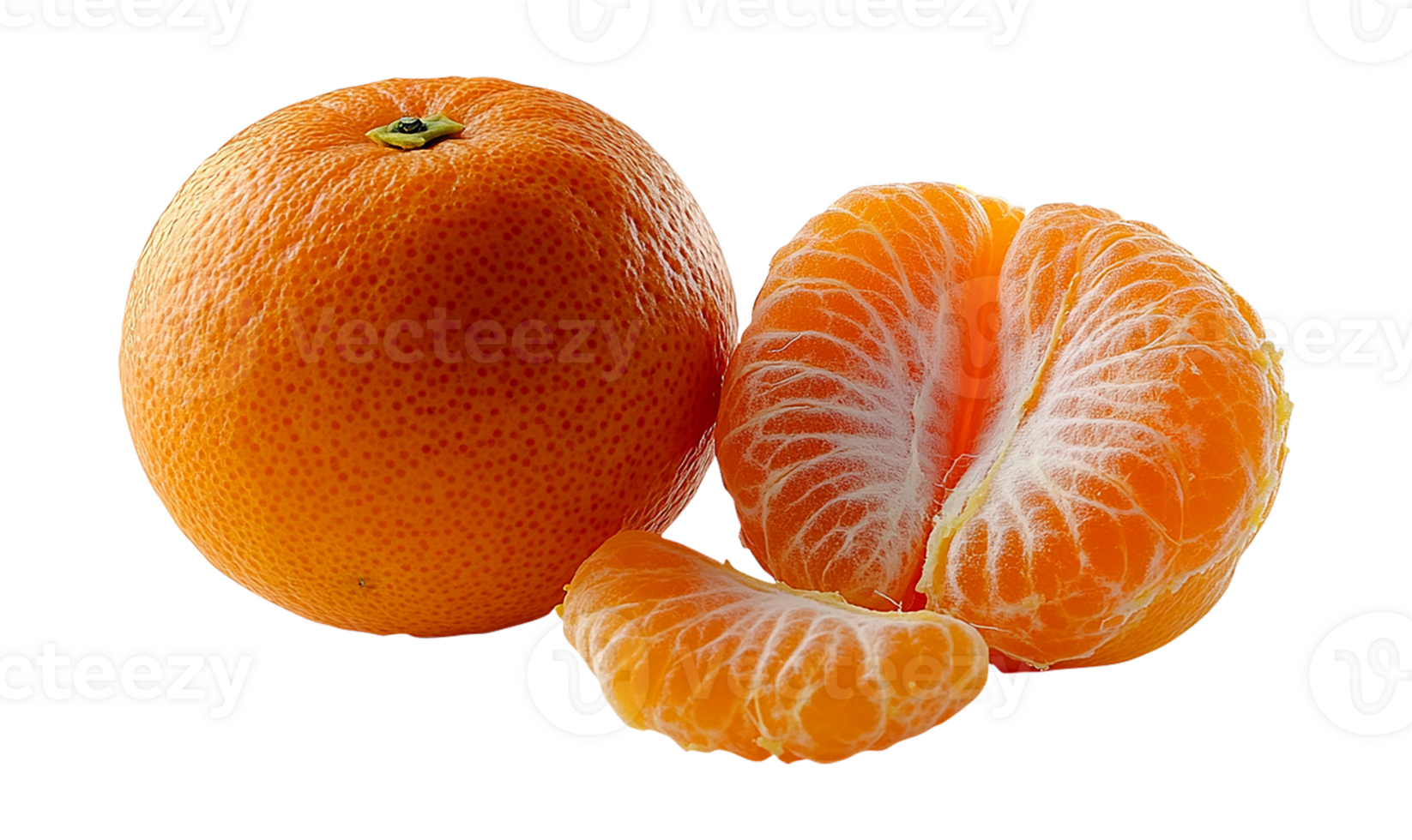 Whole and peeled tangerine png