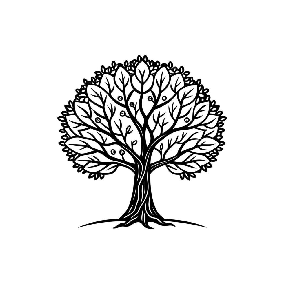 black tree unique design vector