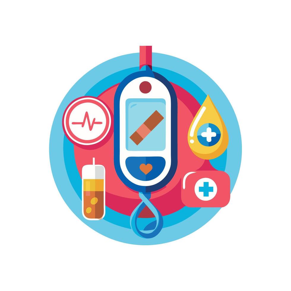 Simple Icons for Diabetes Awareness vector