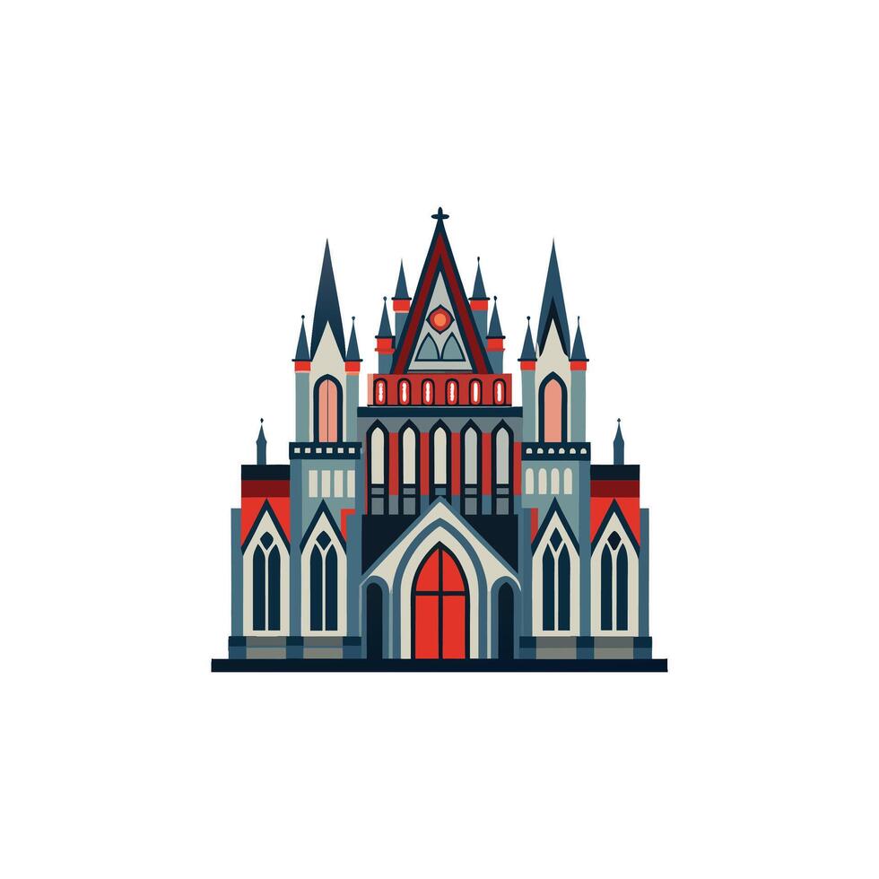 wonderful and gorgeous illustration gothic architecture house vector