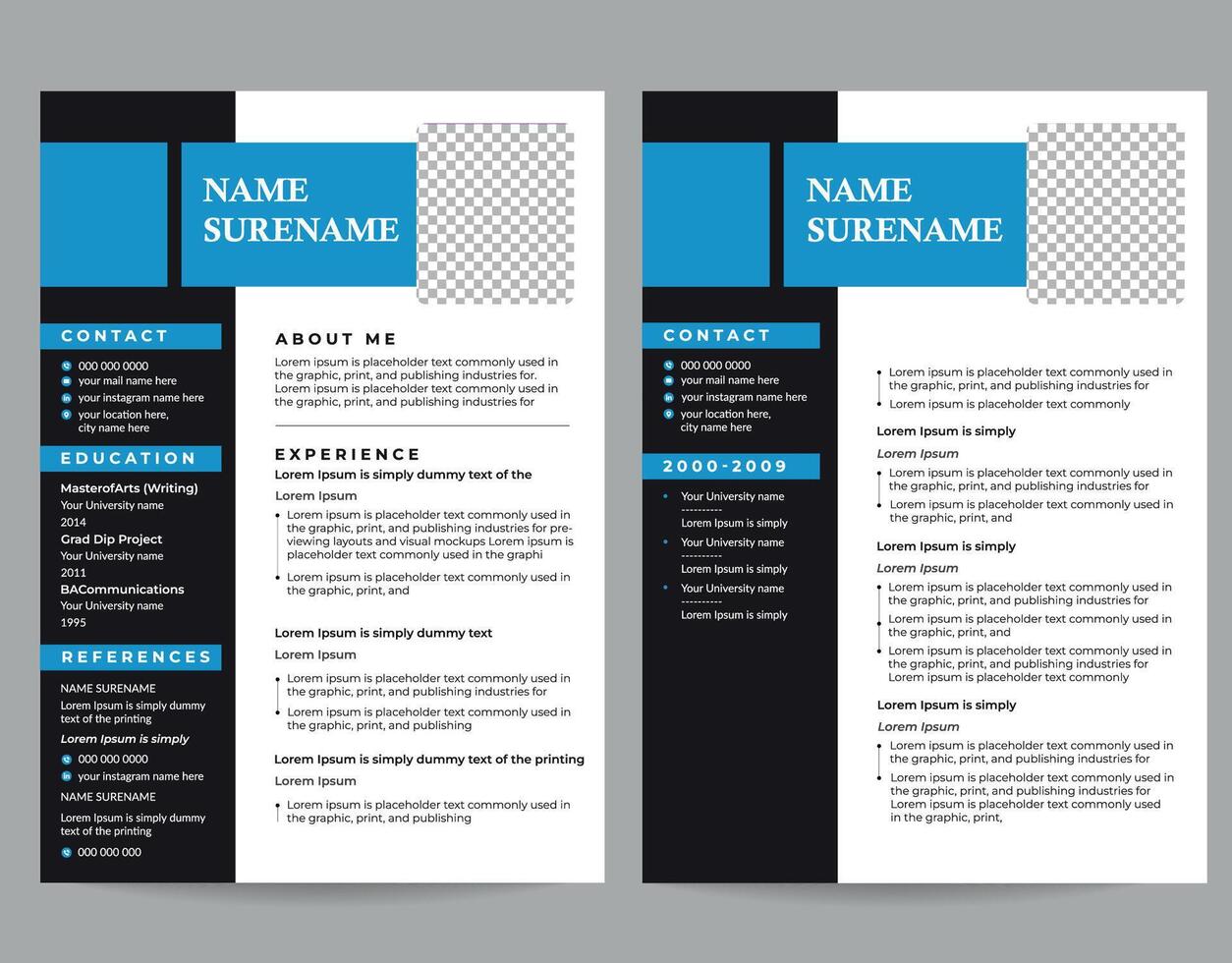 Resume design template for print vector