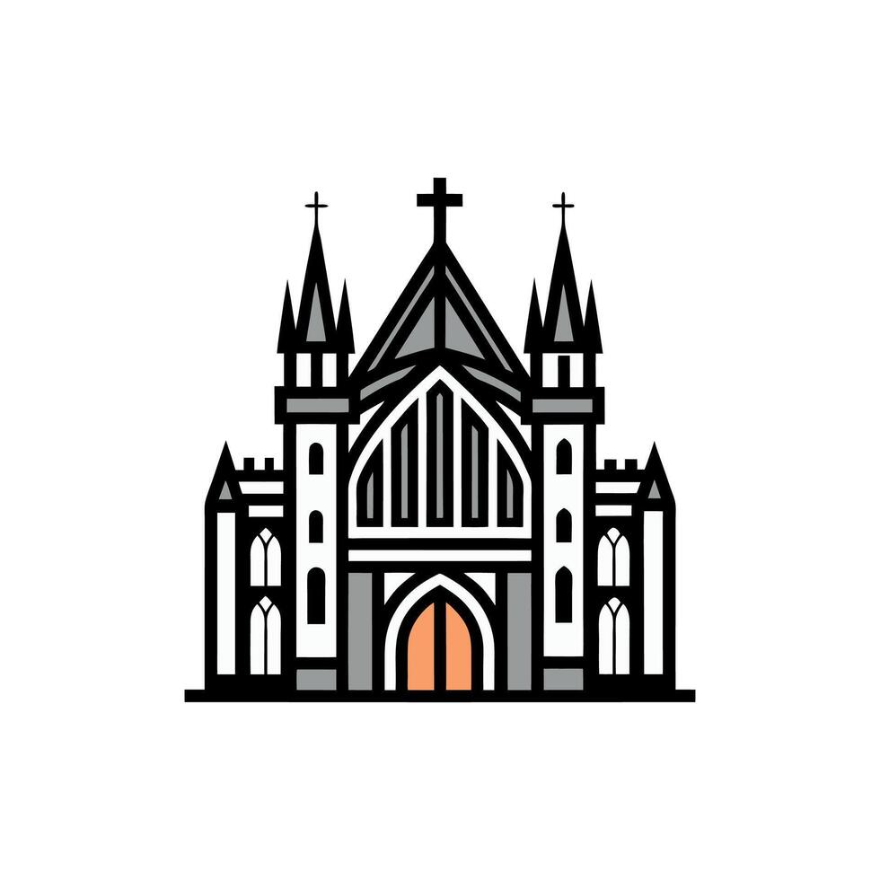 art illustration and drawing gothic architecture house vector