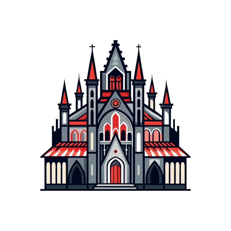 nice and attractive illustration gothic architecture house vector