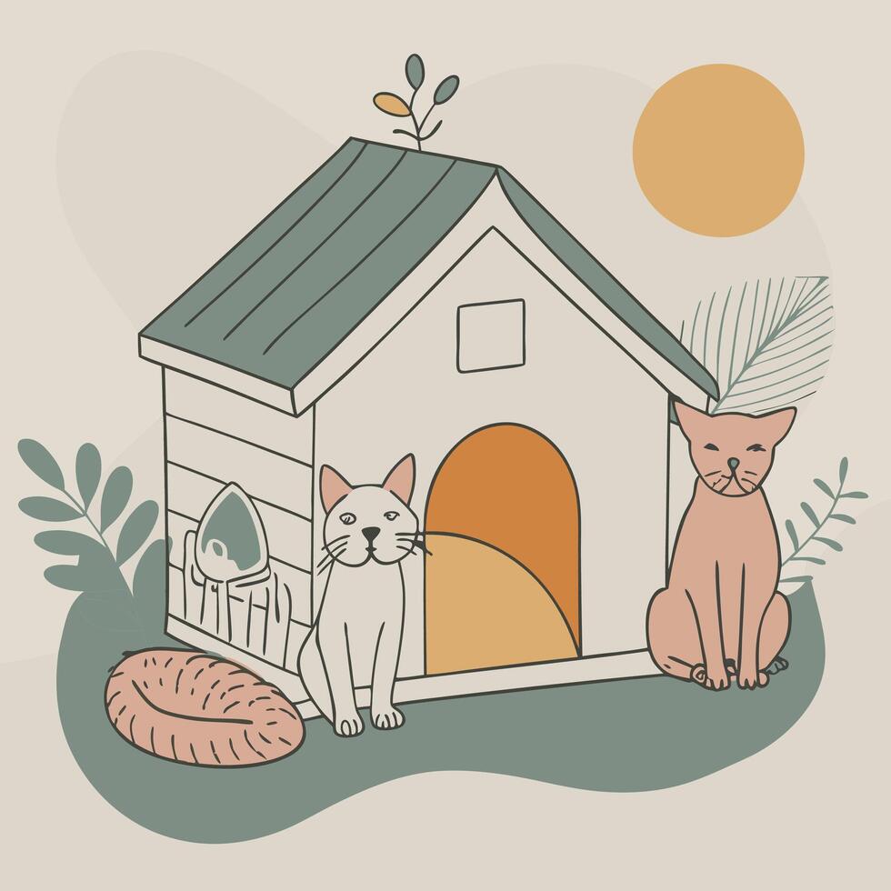 Love and Care Inside an Animal Shelter vector