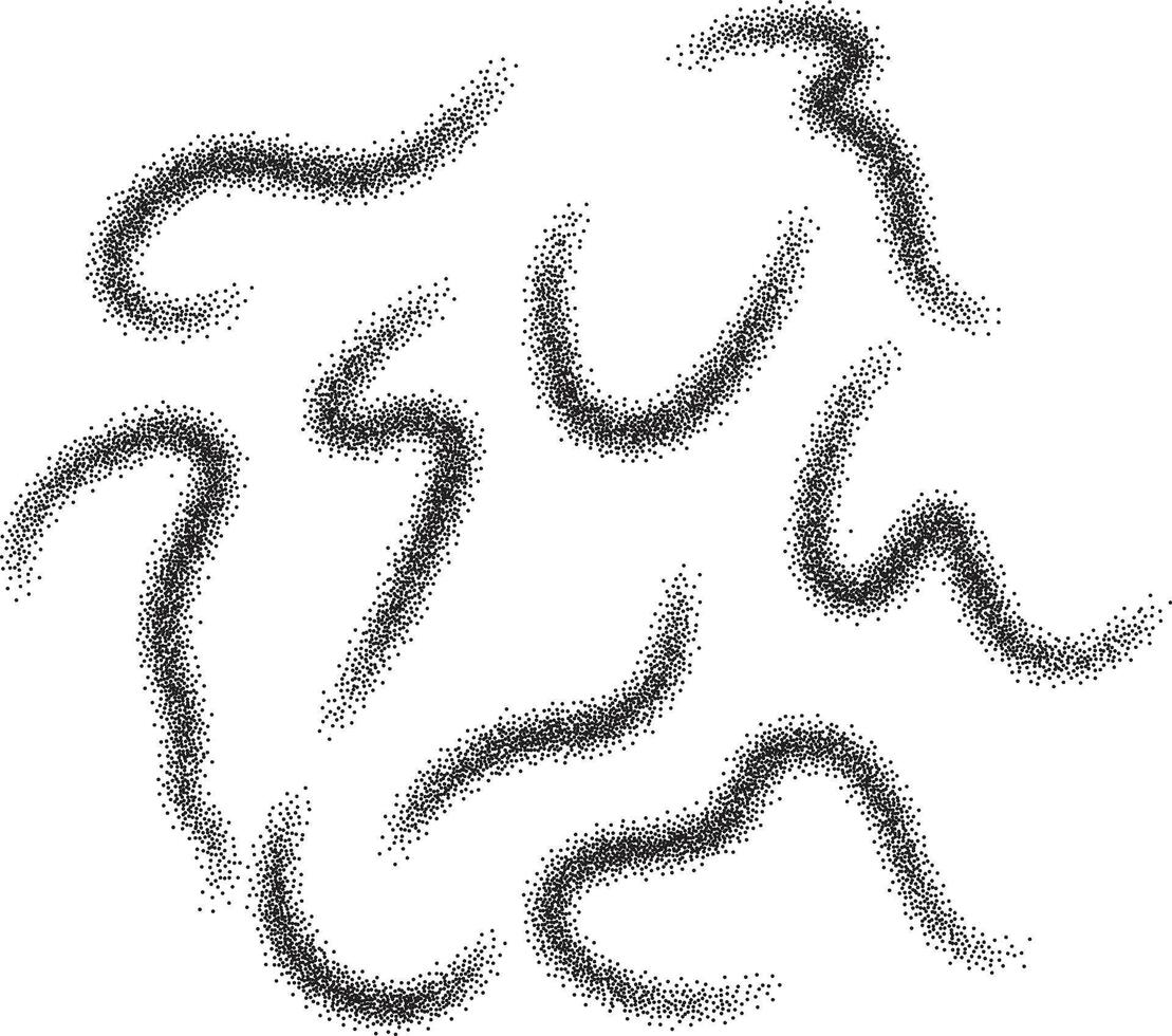 Stipple noise grain grunge dust particle sprays abstract paint brush lines vector