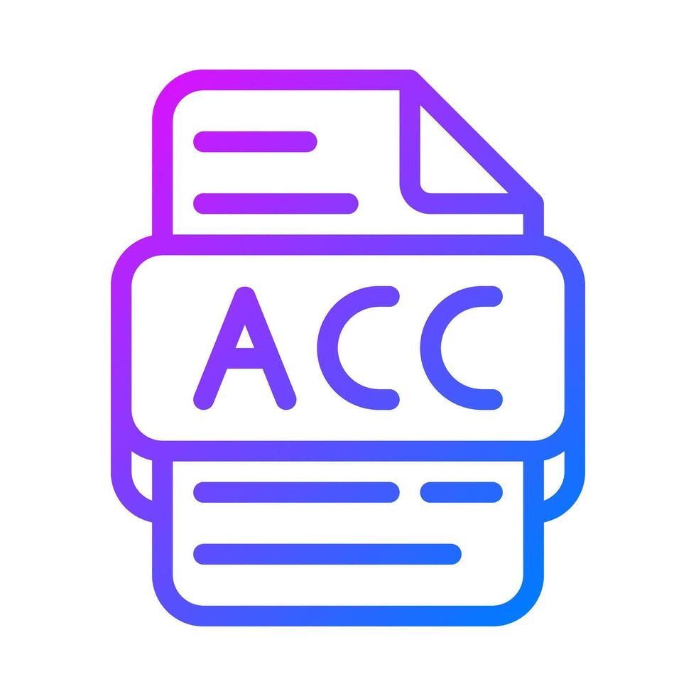 Accdb document file type icons. Modern Database Gradient Icon. illustration. vector