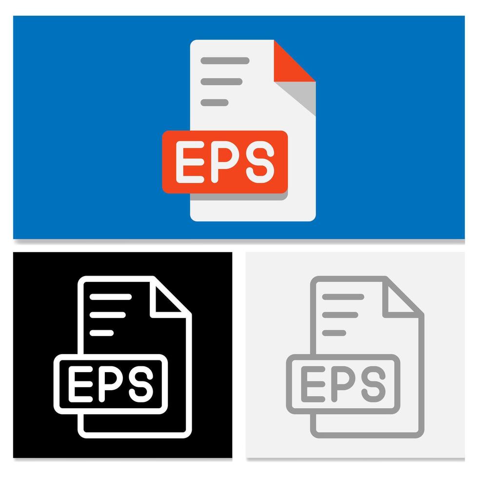 Eps document file format with flat style. with a blue, white and gray outline and background. Can be used for websites, UI and interfaces. vector