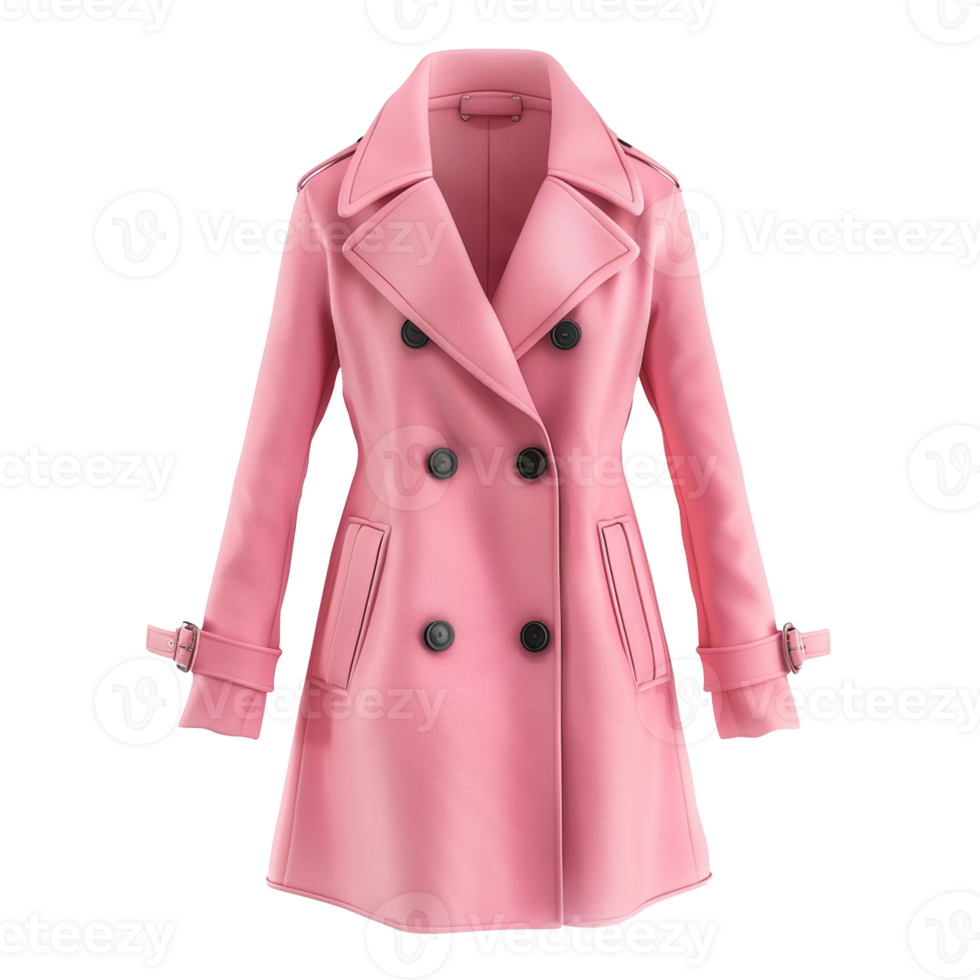 Front view of a camel women's duster coat on a wooden hanger isolated on a white transparent background, realistic Ai image png