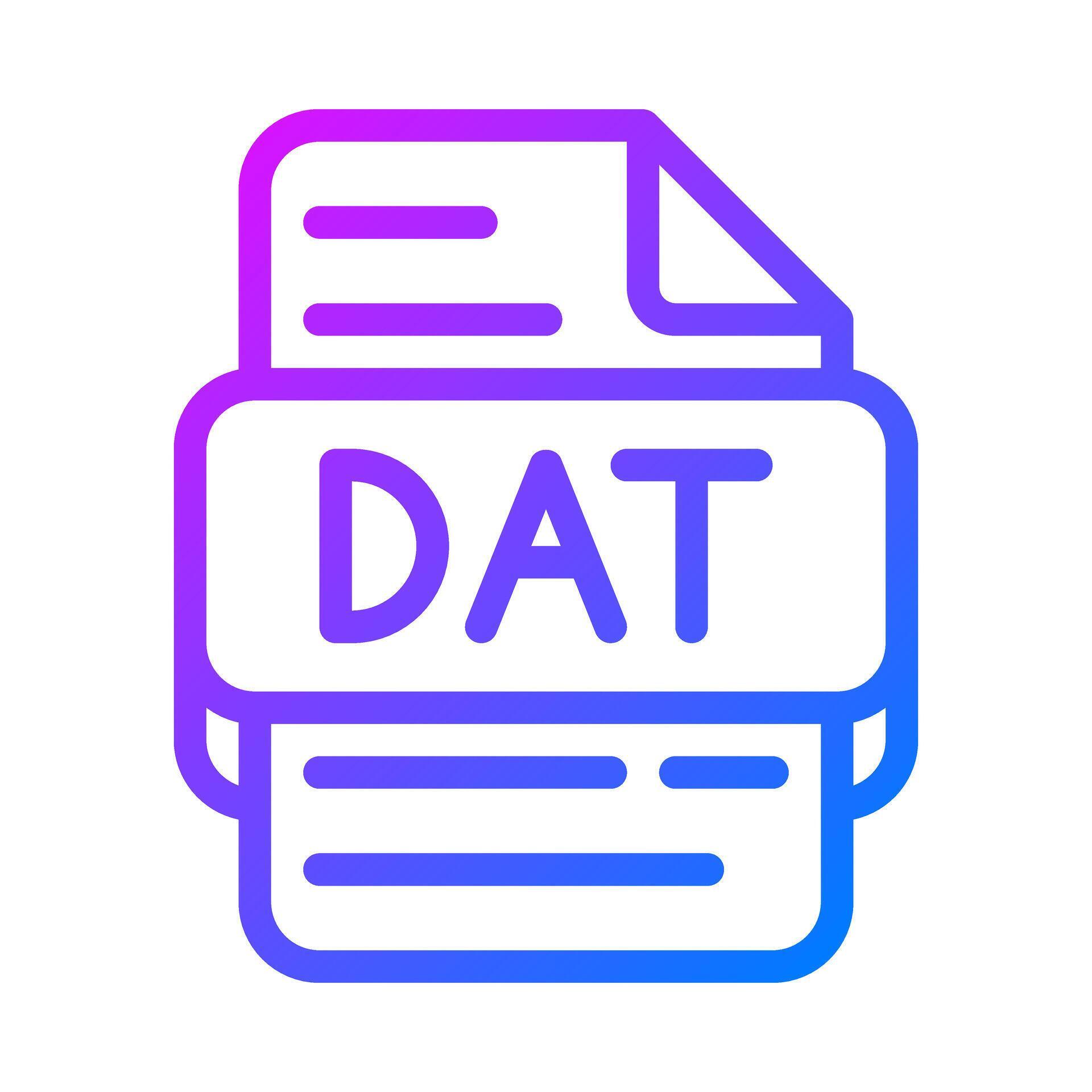 Dat format file type icon. gradient database icons for apps and ...