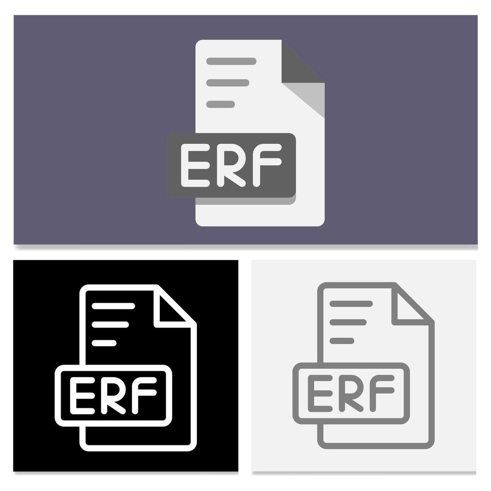 Erf document file format with flat style. Versatile and modern file format flat icon. Can be used for websites, UI and interfaces. vector