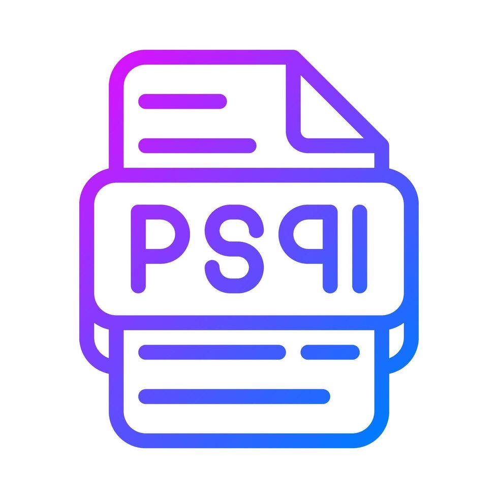 Psql document format file type icon. gradient style database icons. illustration. vector