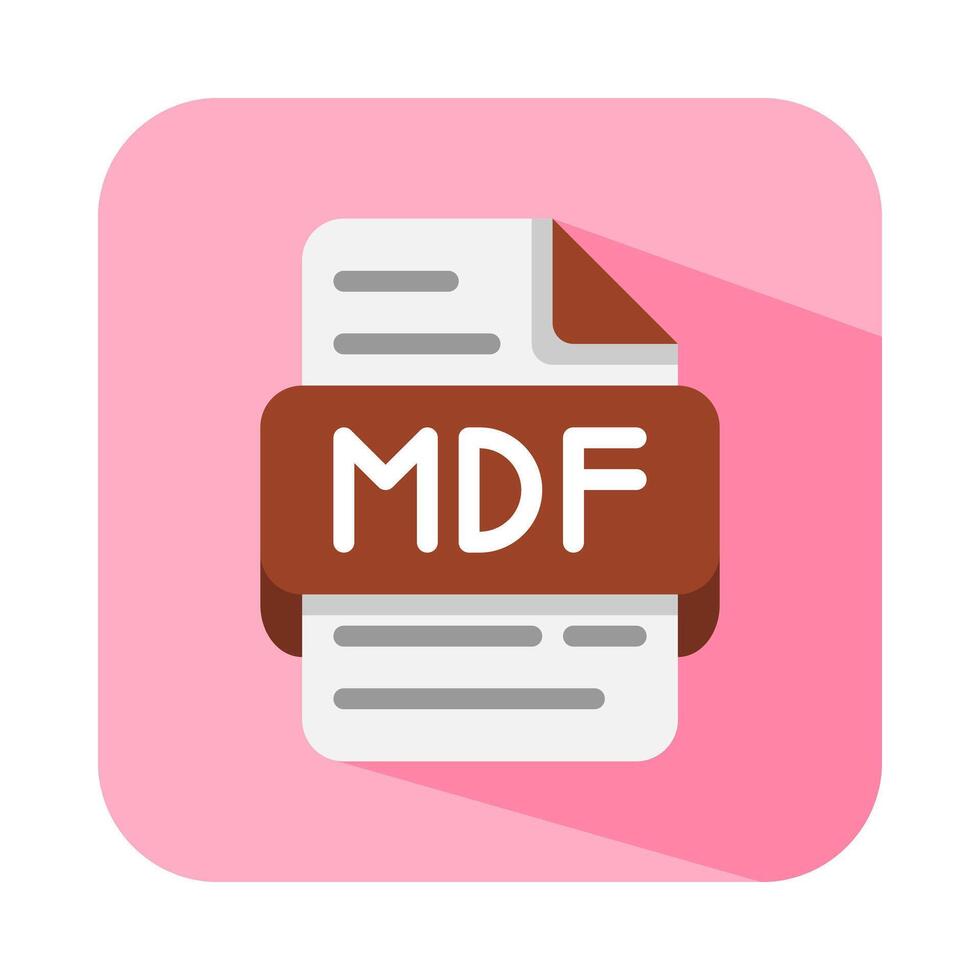 Mdf document database flat icons. file type, format, symbol icon. can be used for websites, UI and mobile apps. vector