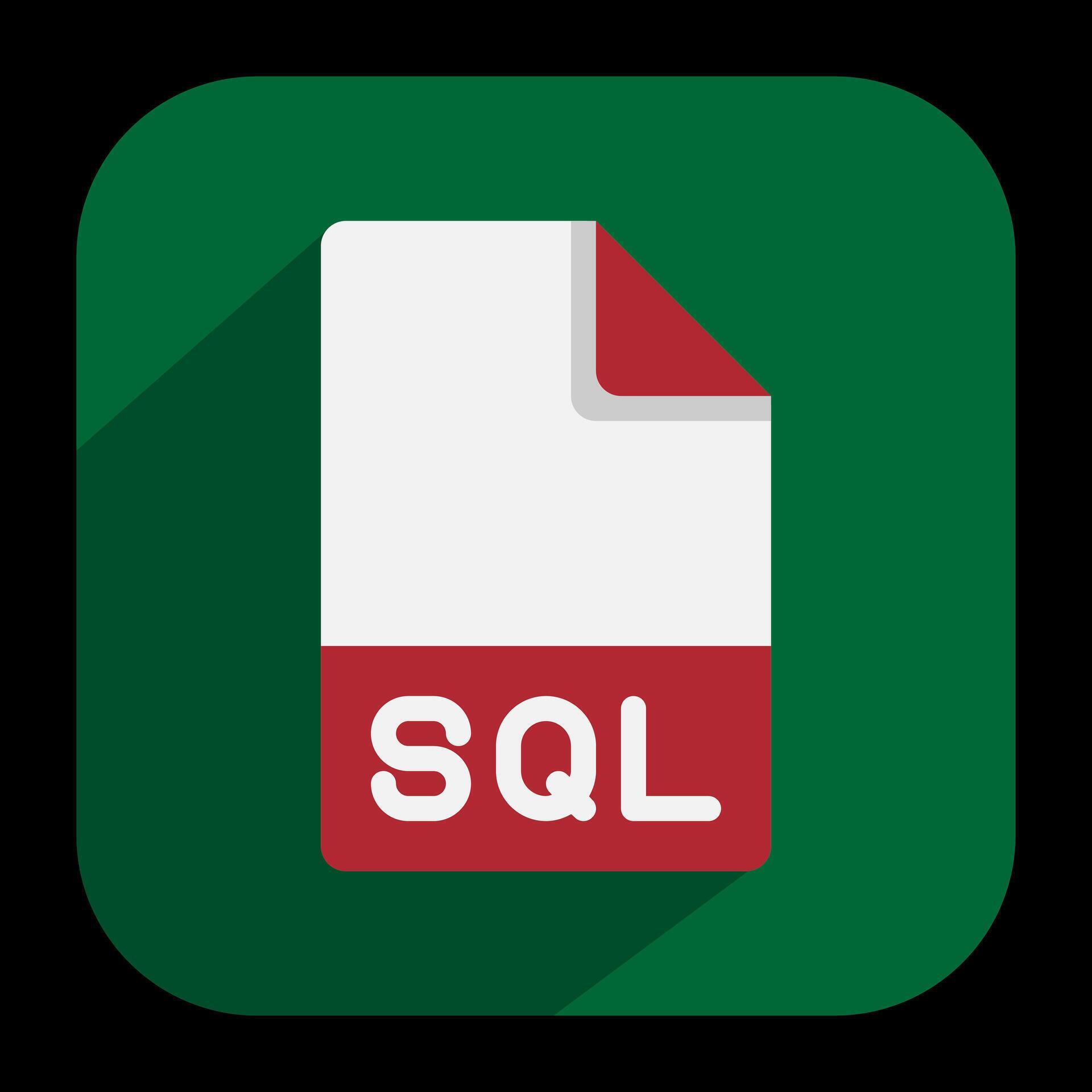 Sql document flat icons. extension, file type, format, files and ...