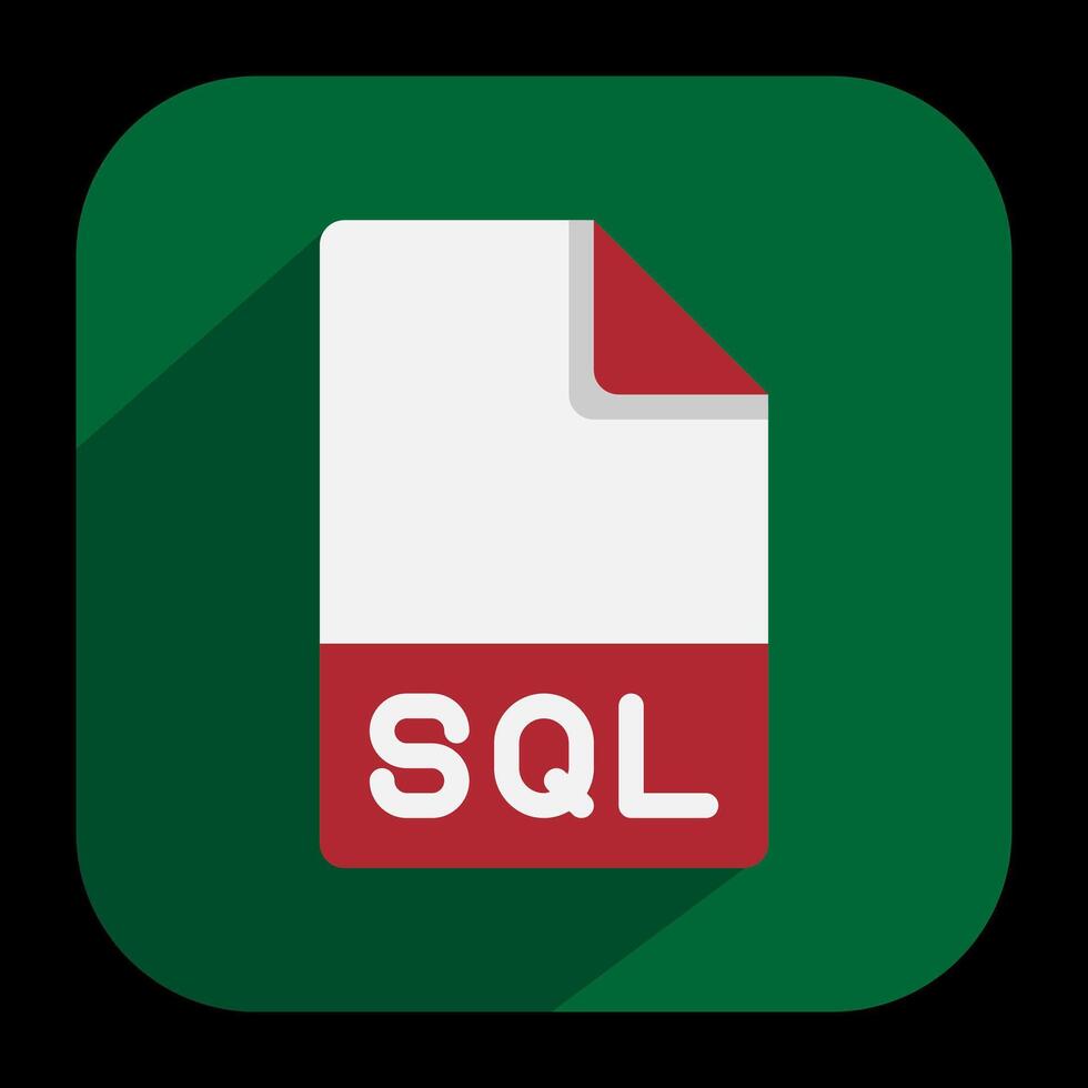 Sql document flat icons. extension, file type, format, files and folders symbol icon. illustration. vector