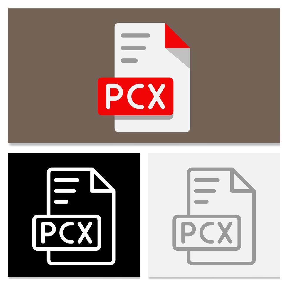 Set pcx document file format. modern flat file type icon for desktop applications. Can be used for websites, UI and interfaces. vector