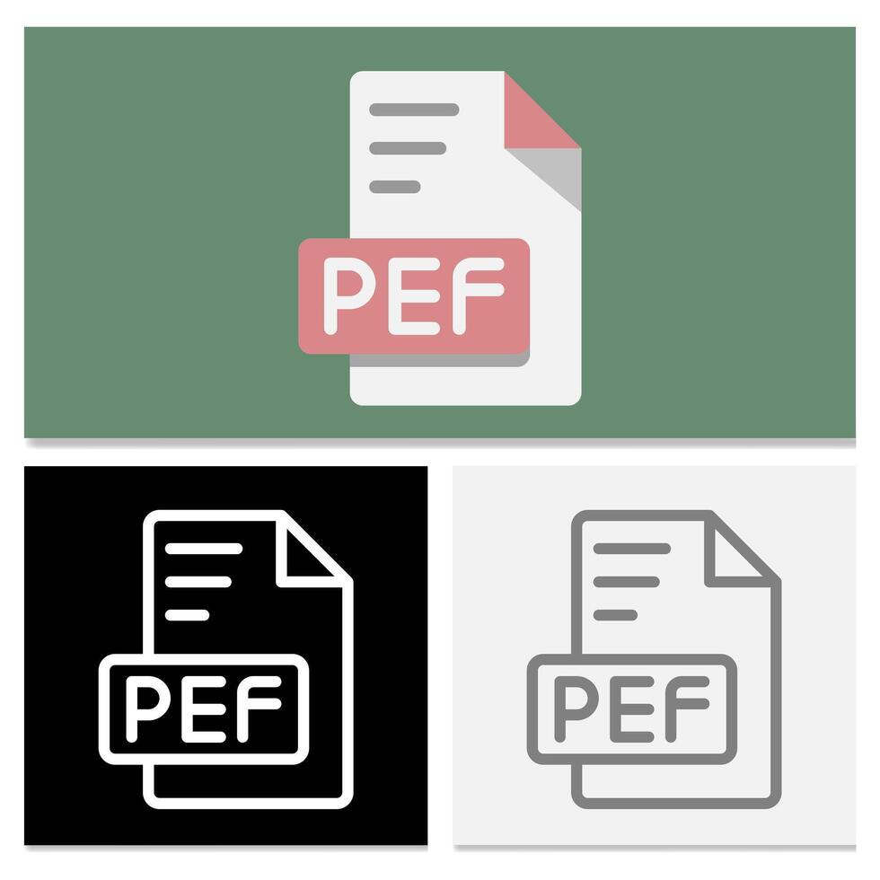 Pef document file format. file type flat icon for digital interface display. Can be used for websites, UI and mobile apps. vector