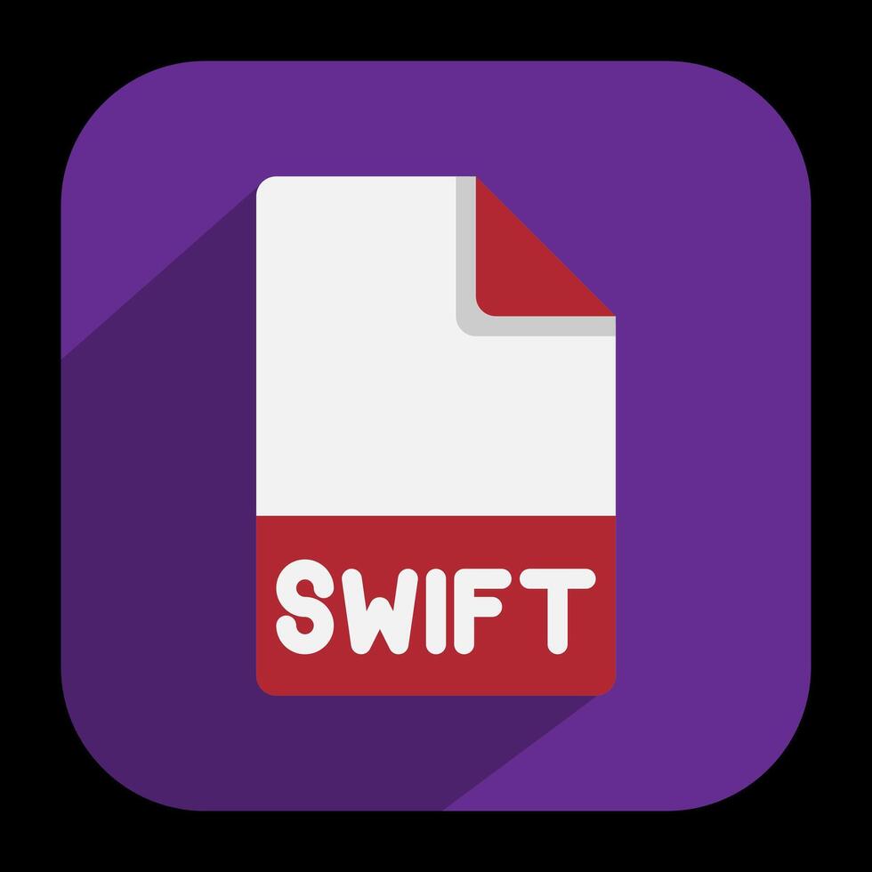 Swift documents flat icons. extension, file type, format, folders symbol icon. illustration. vector