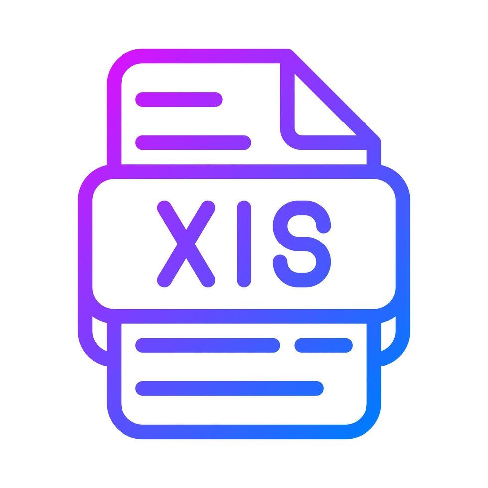 Xls document format file type icon. gradient icons for database software. illustration. vector