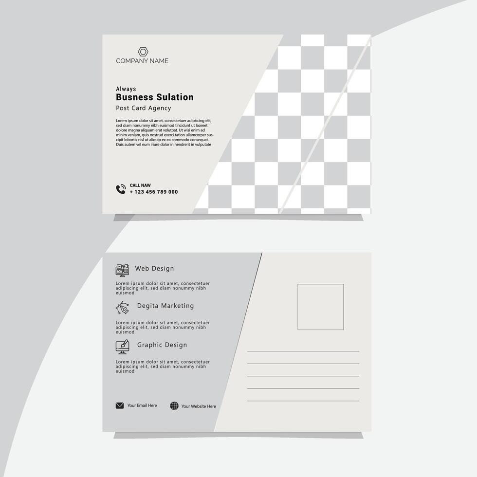 Creative corporate business Modern postcard design template vector