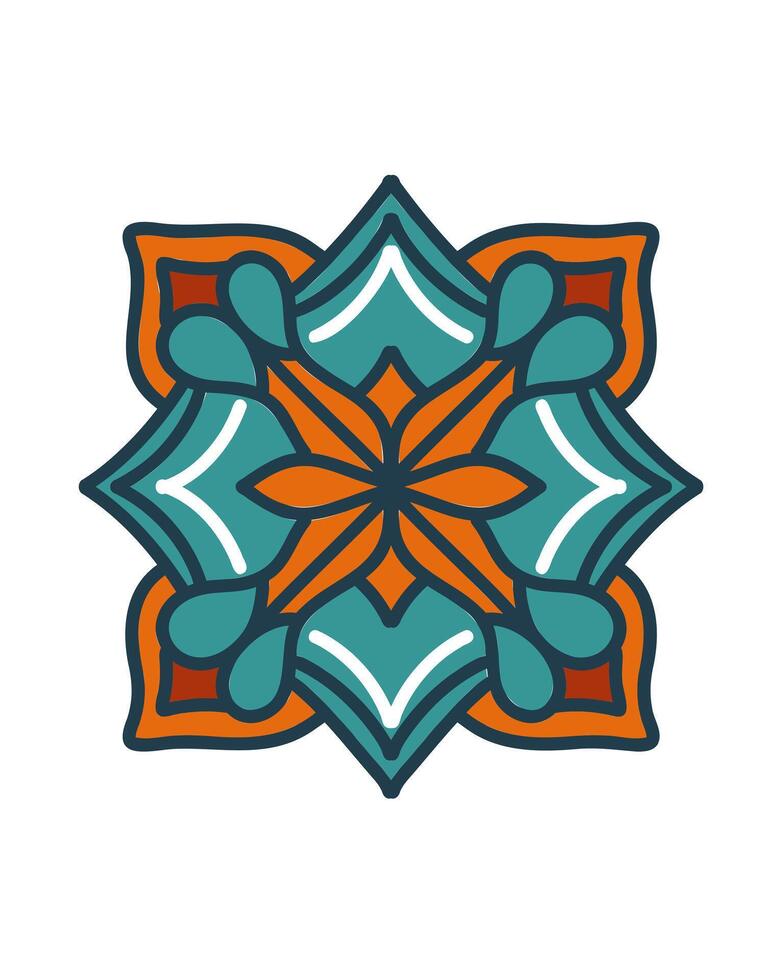 the ornamental ceramic tile geometric texture design vector