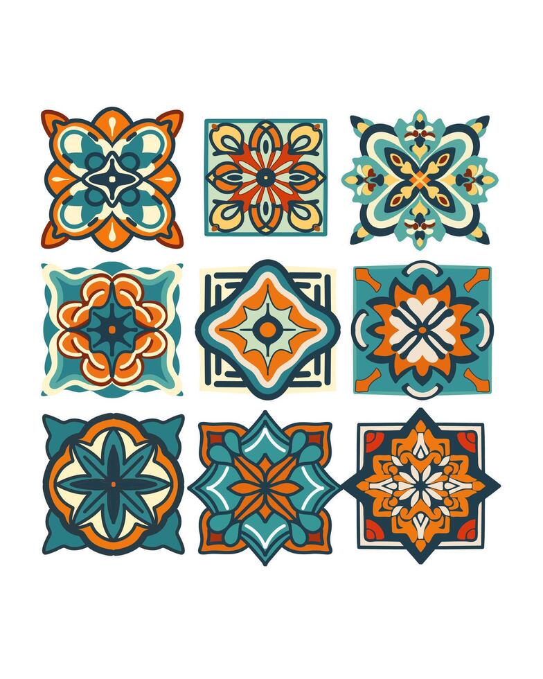 the set of a ornamental texture design vector