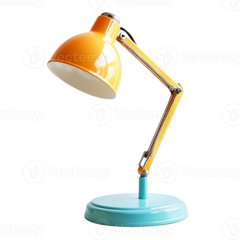 Modern colorful desk lamp. Element for workspace interior png
