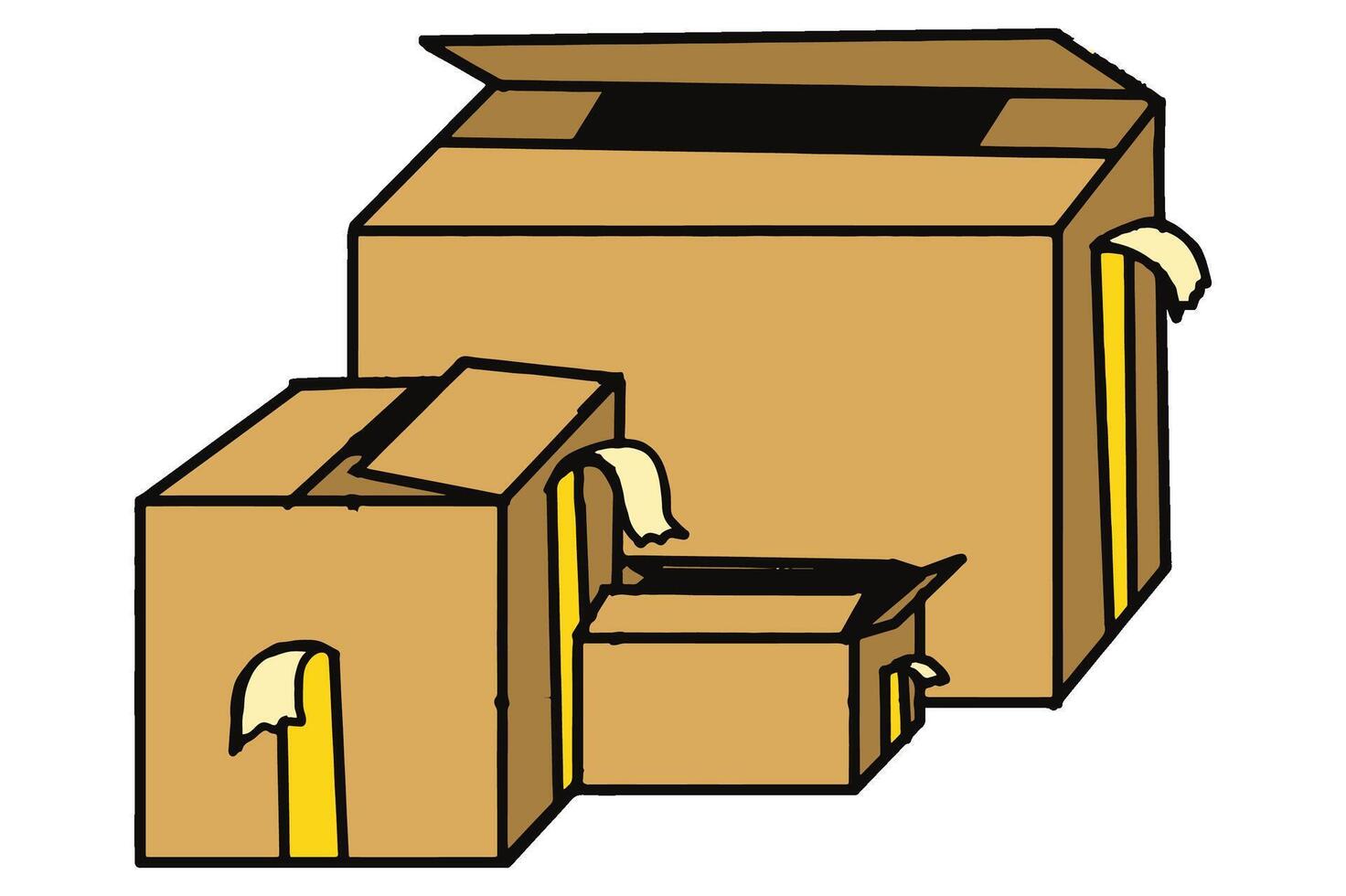 Used cardboard box vector