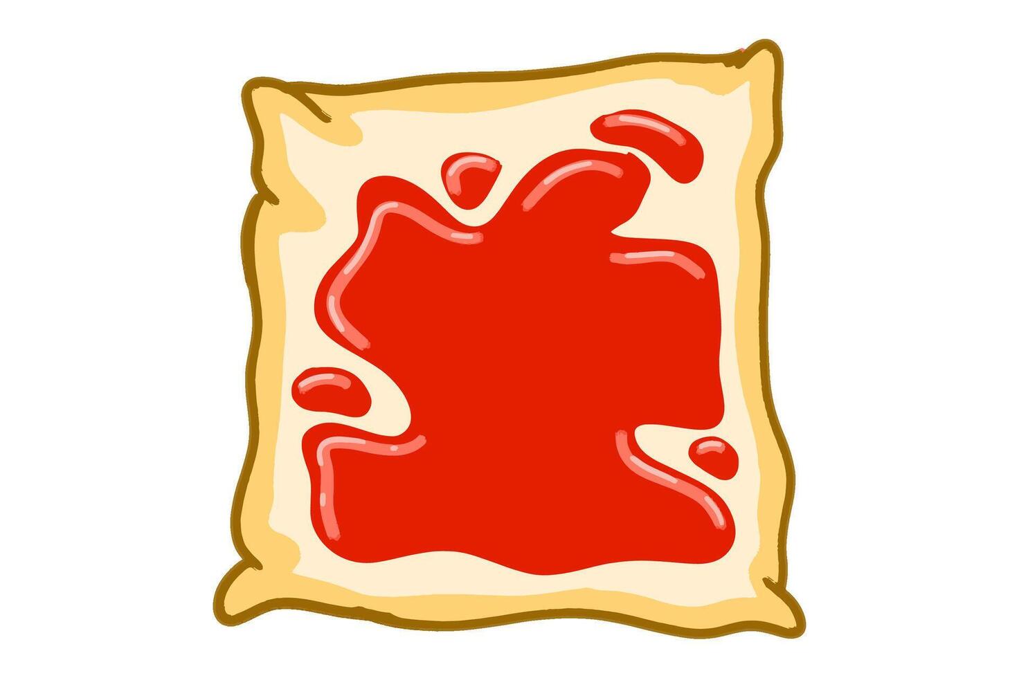 Wheat Bread Spread with Strawberry Jam vector