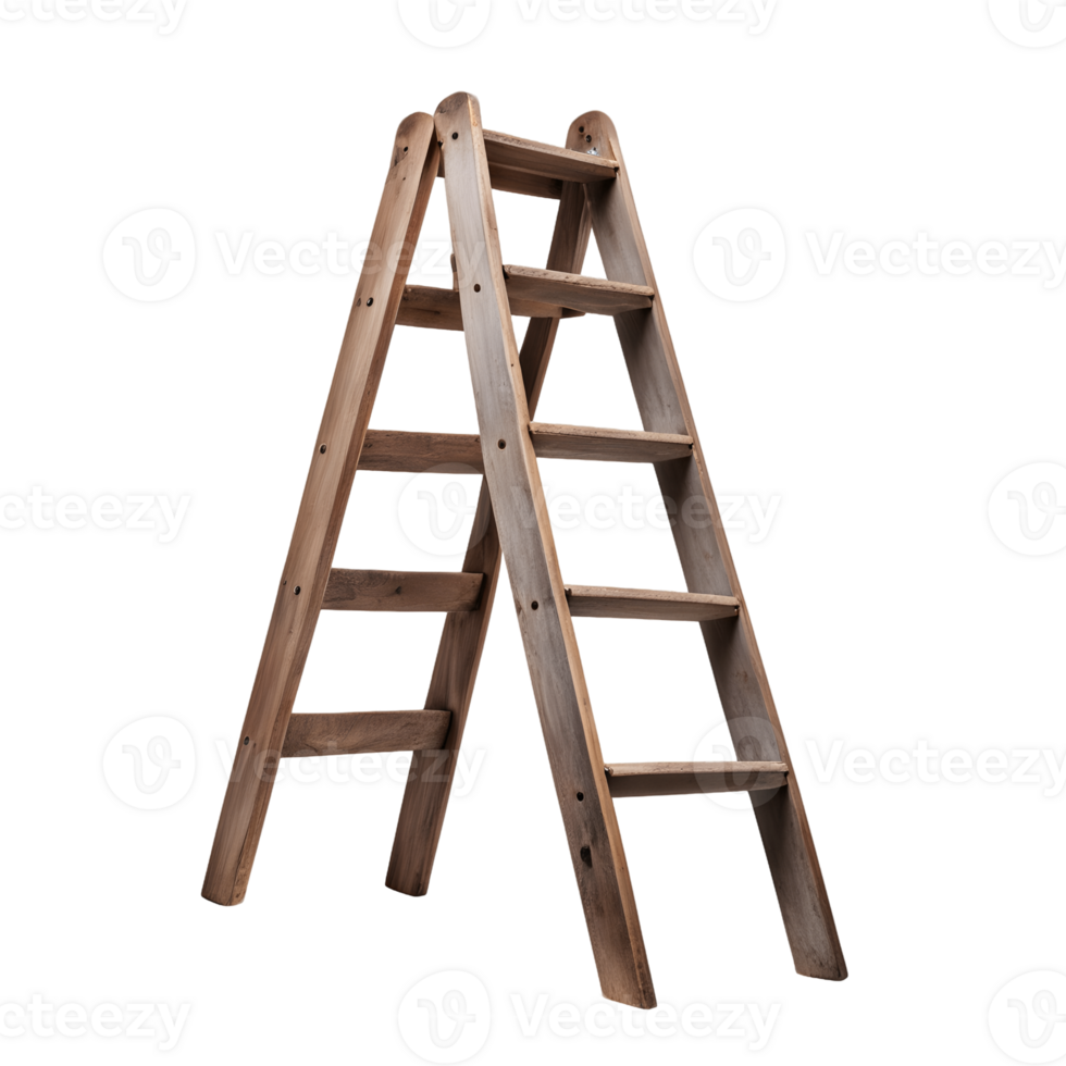 Wooden Ladder isolated on transparent background png