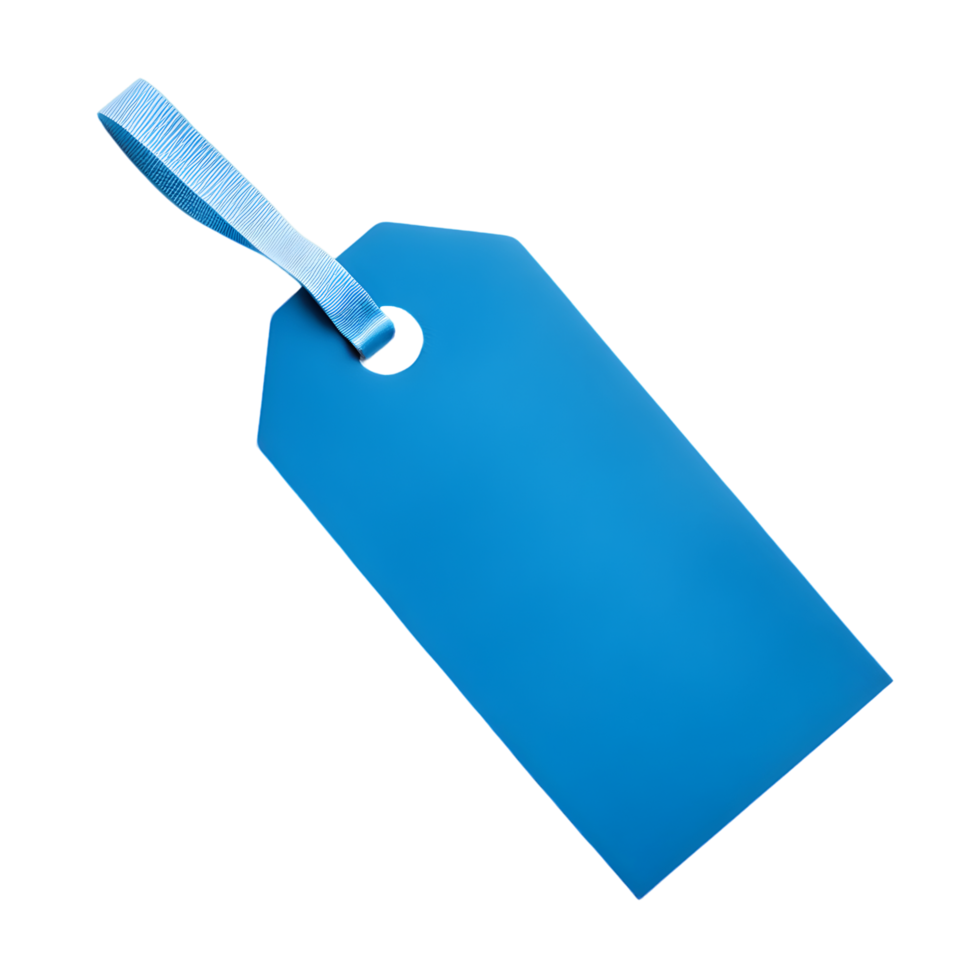 Blue Tag isolated on transparent background png