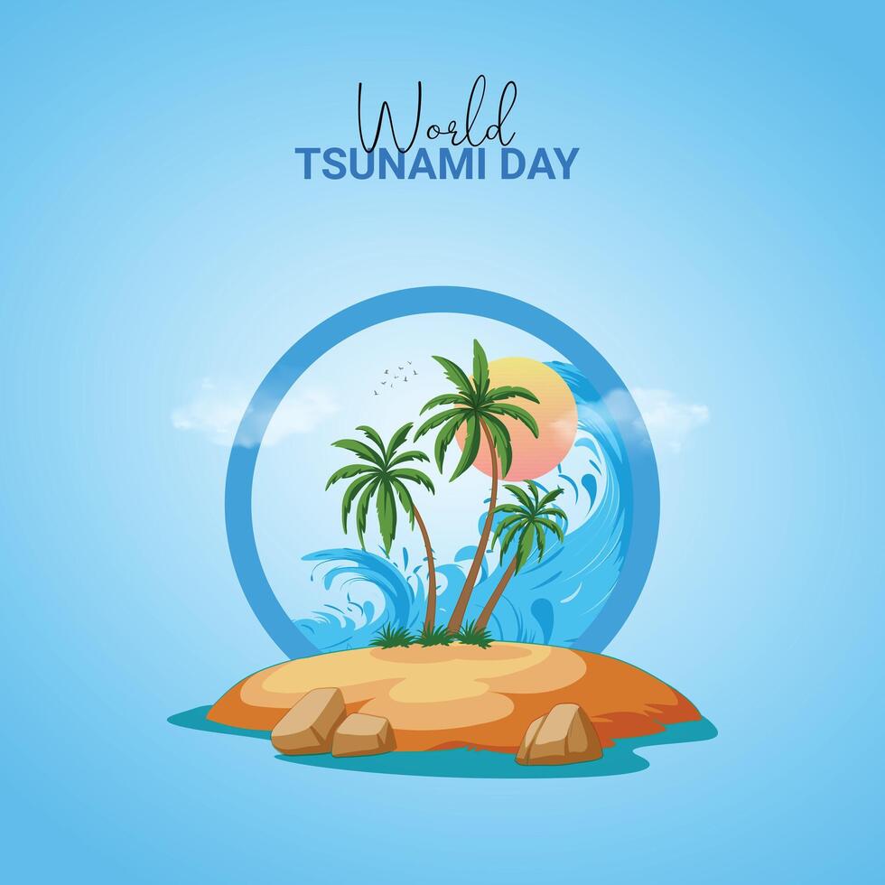 World Tsunami Day, Tsunami Day vector