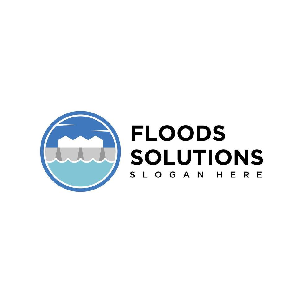 Flood icon set. River water natural disaster damage home icon. Tsunami disaster sign for UI designs. vector