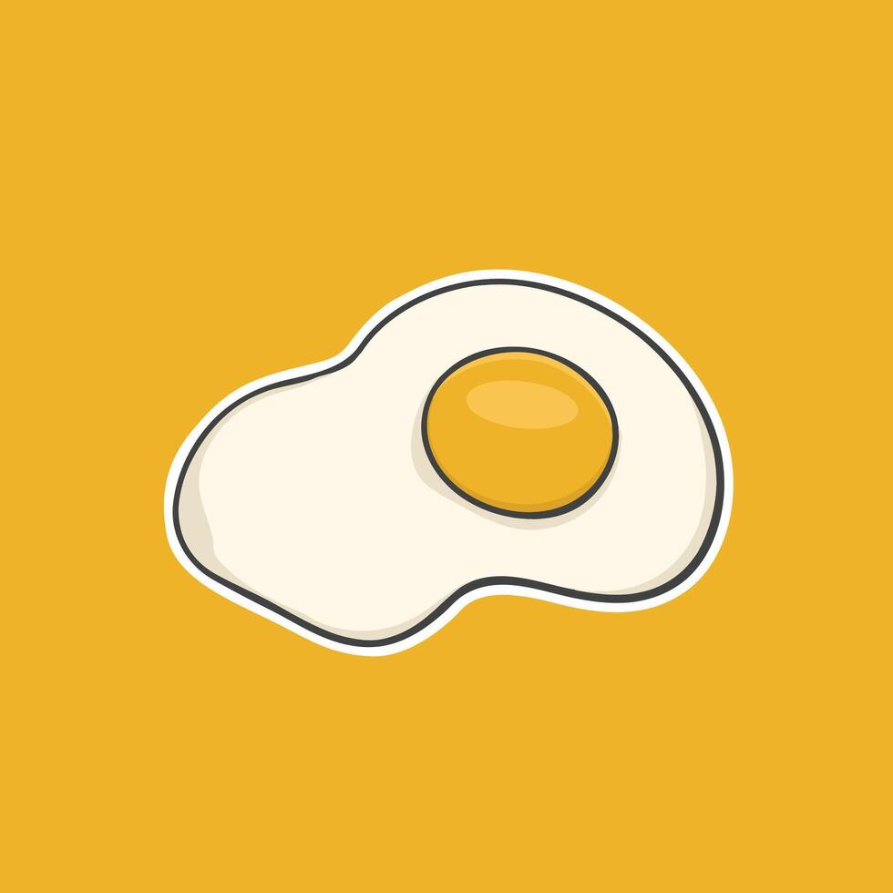 Sunny Side Up Egg Sticker Cute Illustration vector