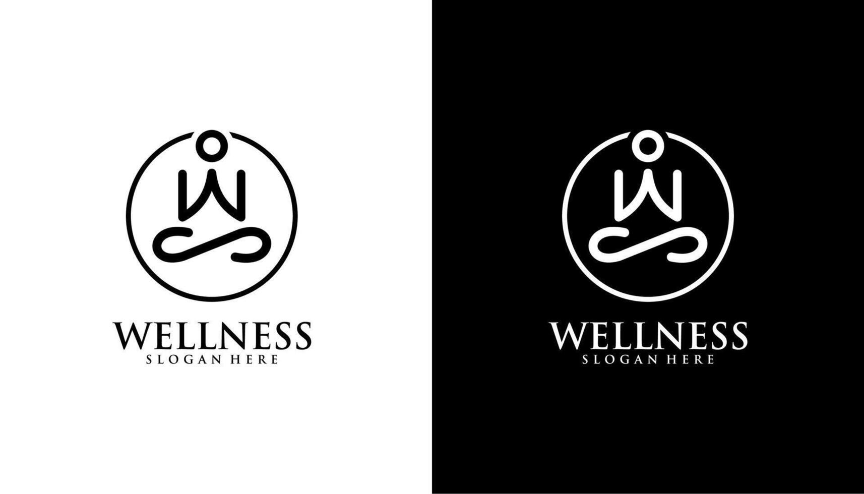 Yoga person wellness logo template element vector