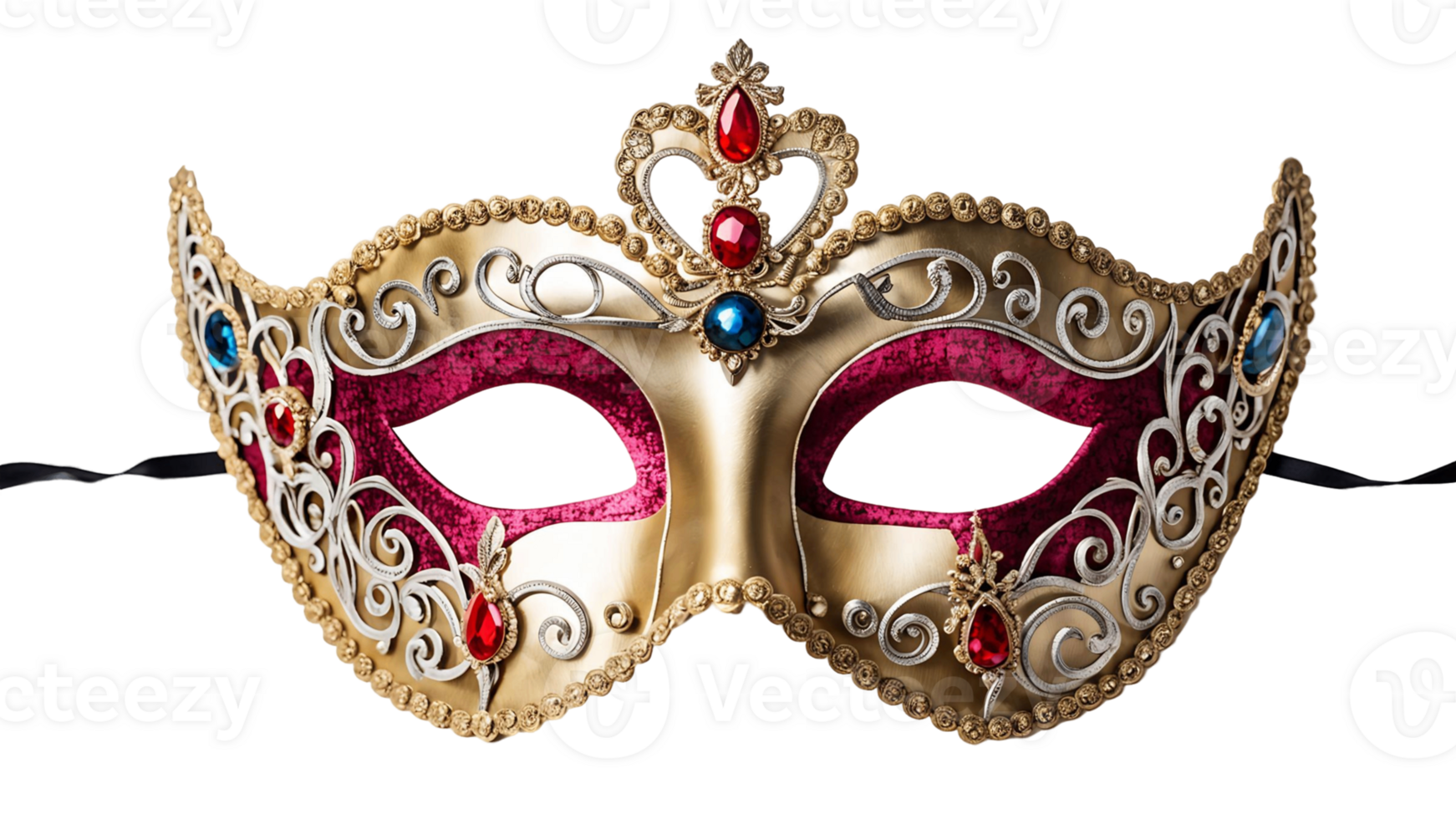 Masquerade Opera Carnival Mask Isolated on Transparent Background png