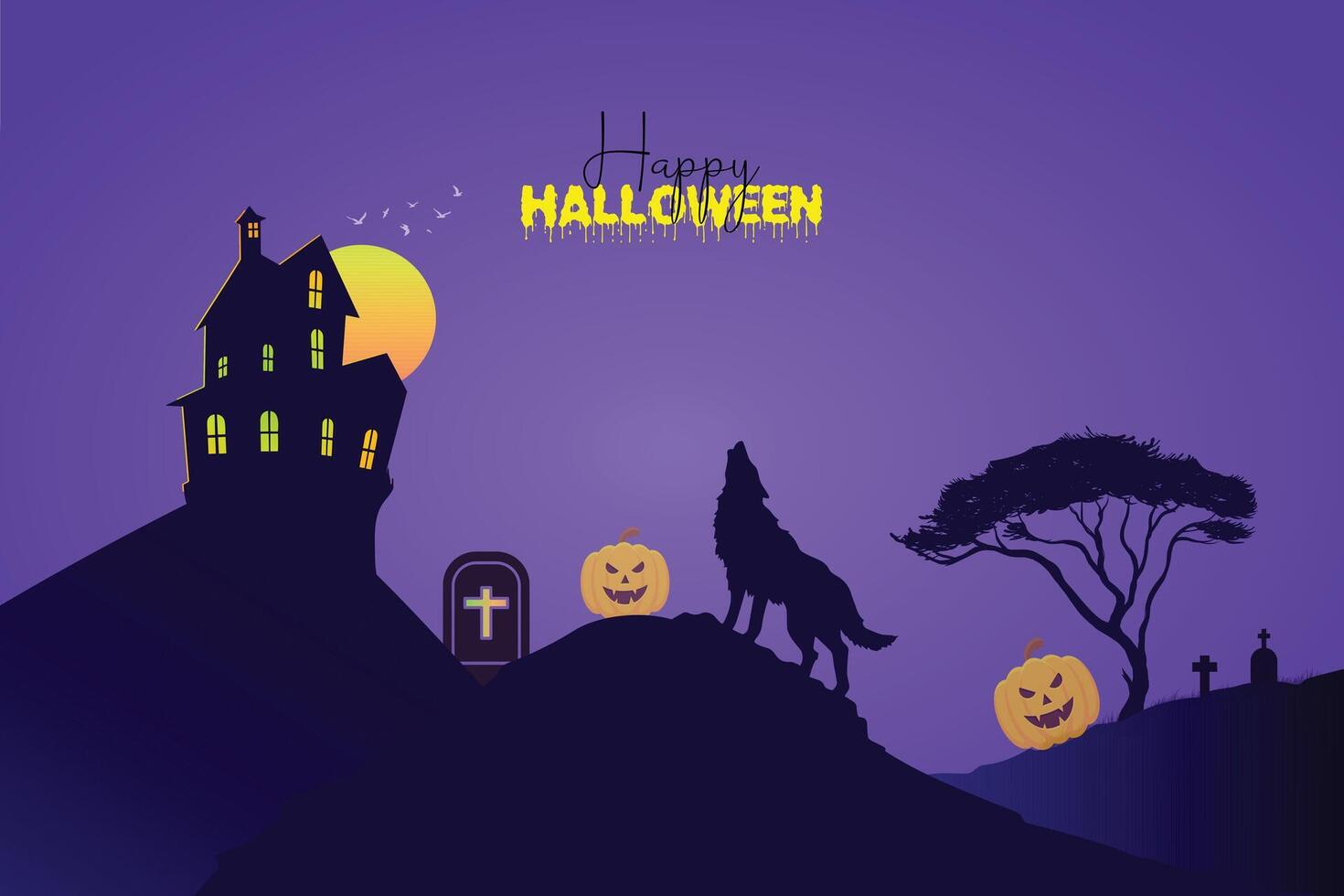 Happy Halloween Creative for social media post vector
