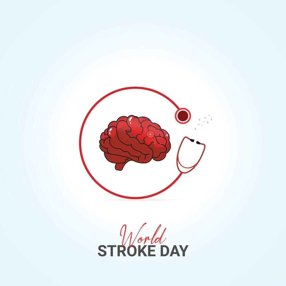 World Stroke Day 3D Illustration creative design for social media ads vector