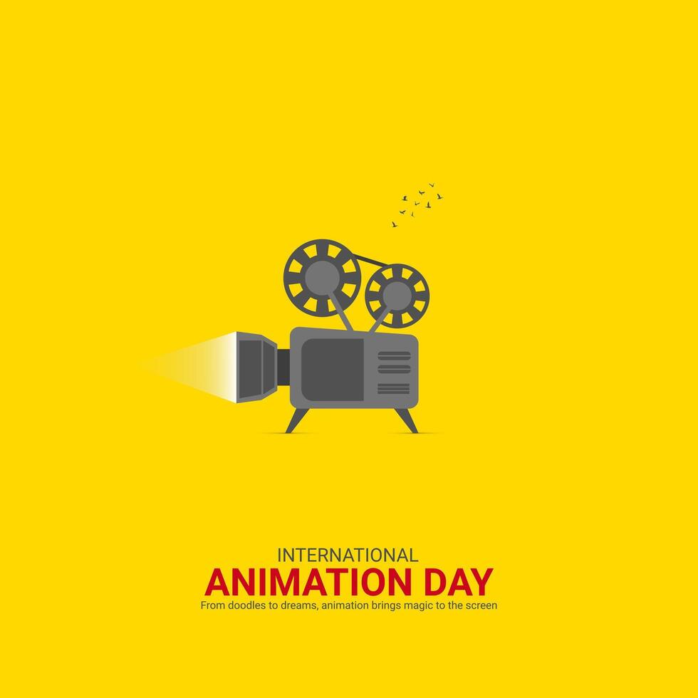 International animation day, animation day Creative design vector