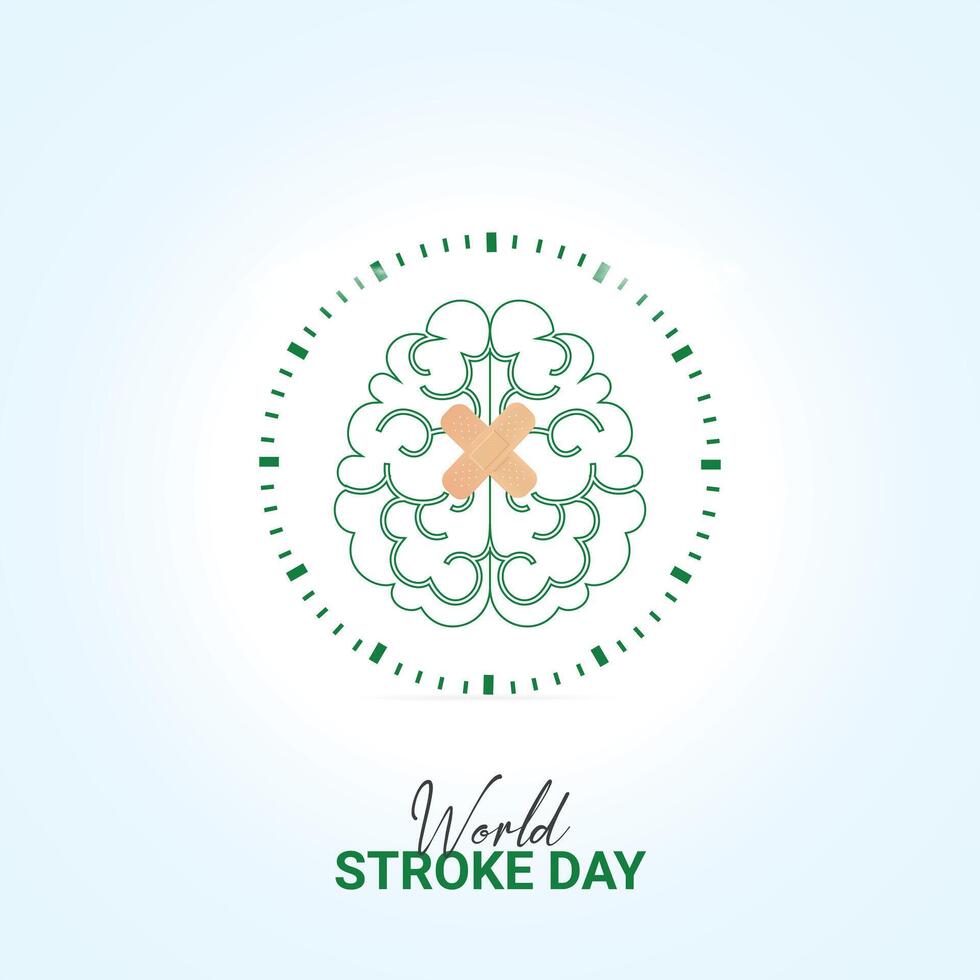 World Stroke Day, Stroke Day, 3D Illustration creative design for social media ads vector