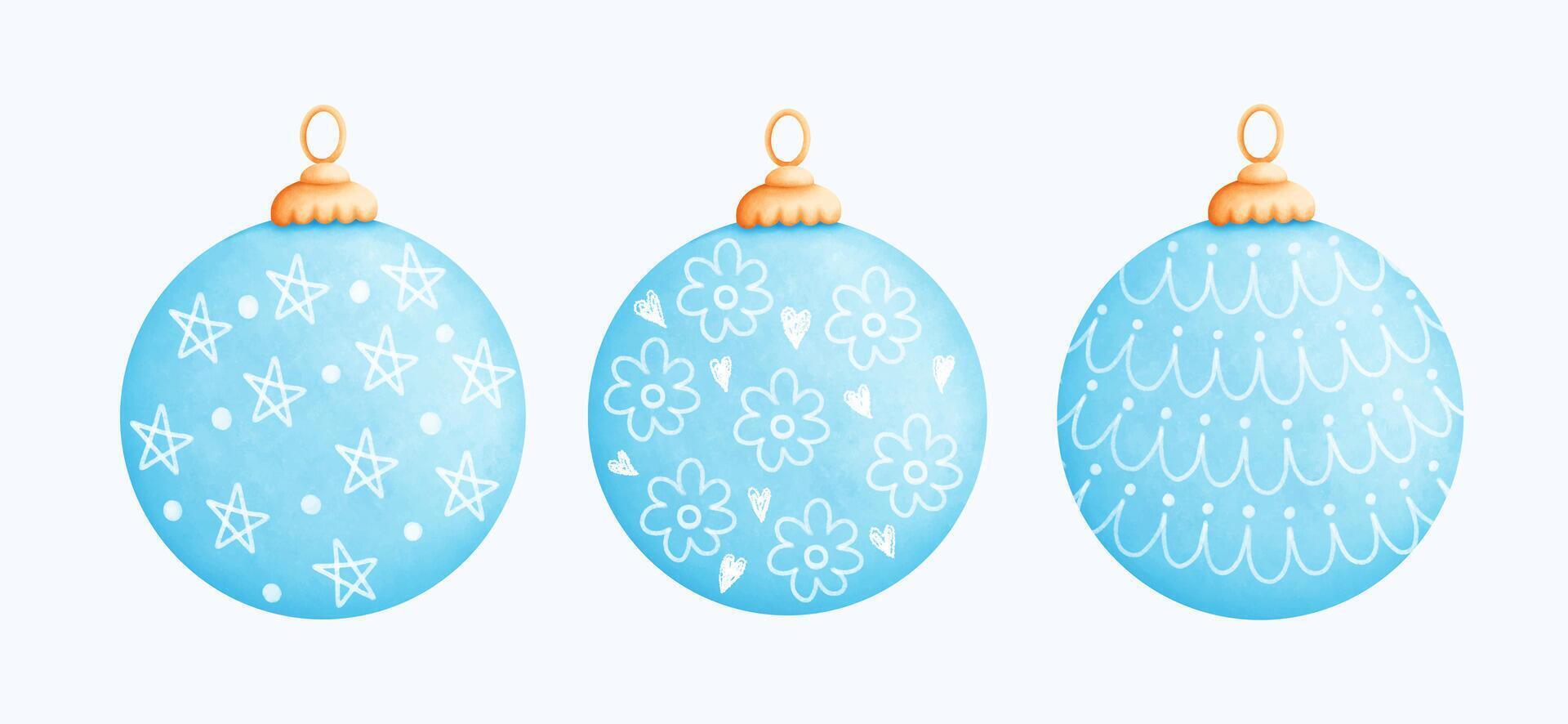 Cute and Colorful Christmas Ball Illustrations for Holiday Decor vector