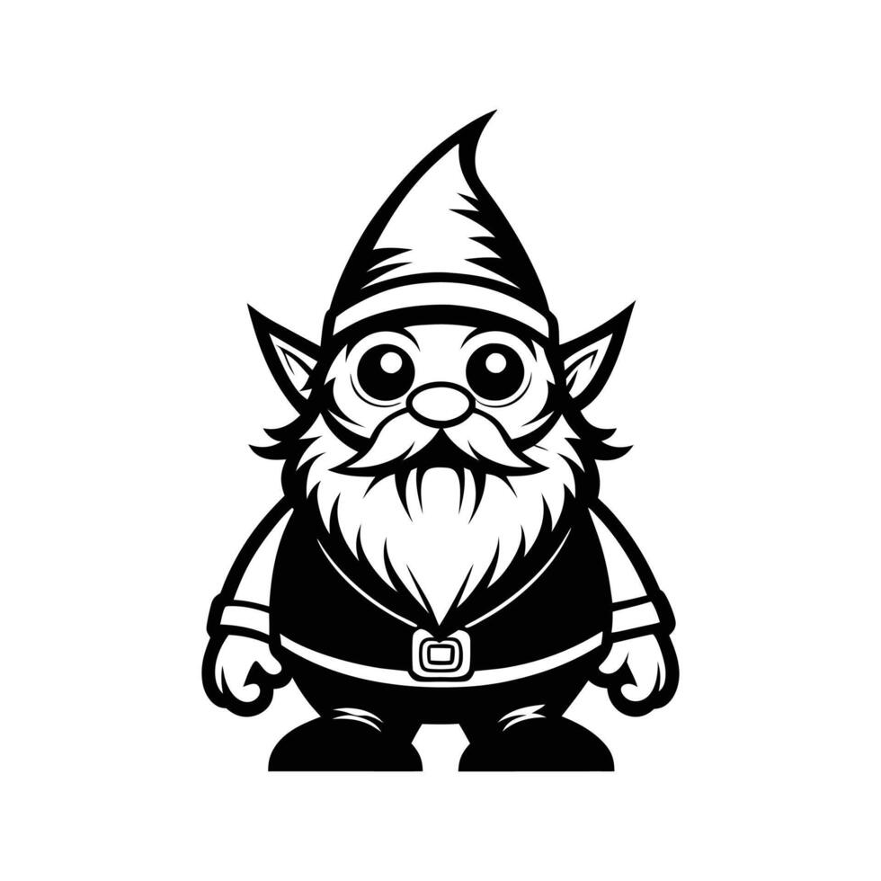 Gnome wood , silhouette design vector