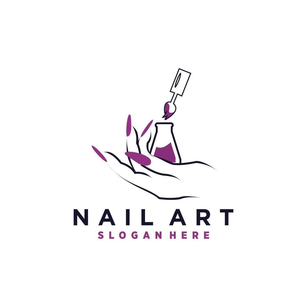 nail polish logo design with creative abstract style vector