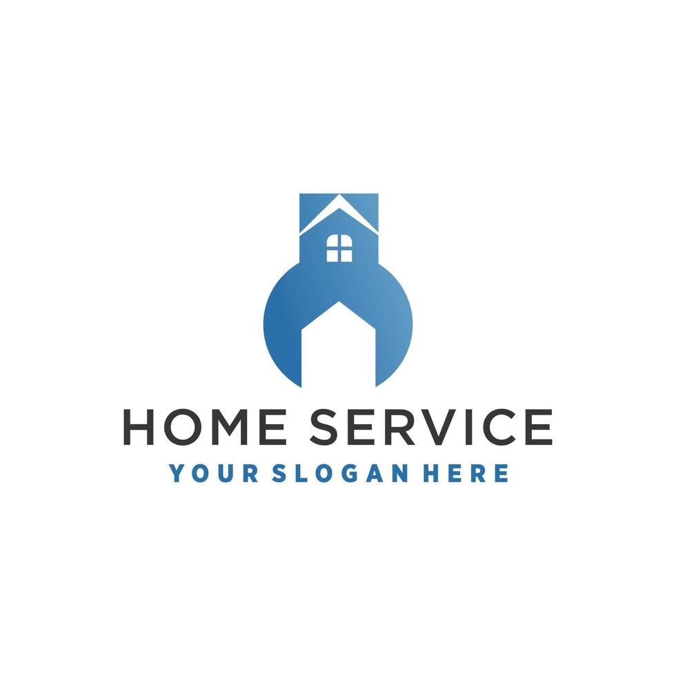 house service logo design with creative unique element premium vector