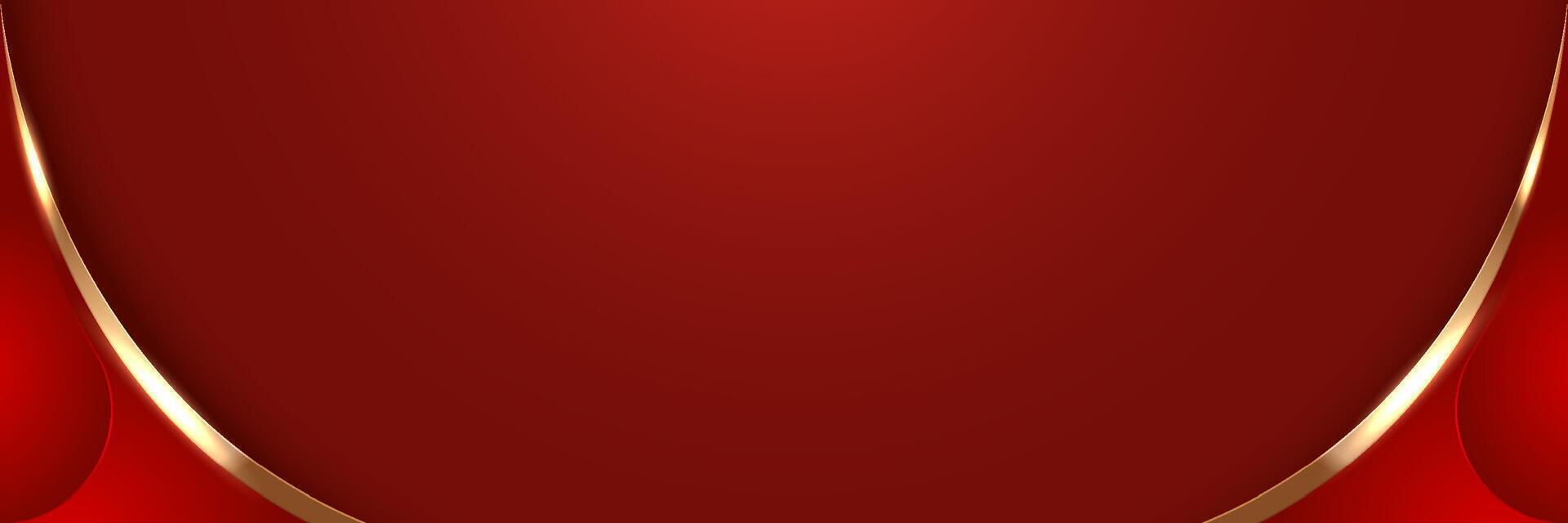 luxury red background decoration with beautiful golden lines. abstract elegant red backdrop. vector