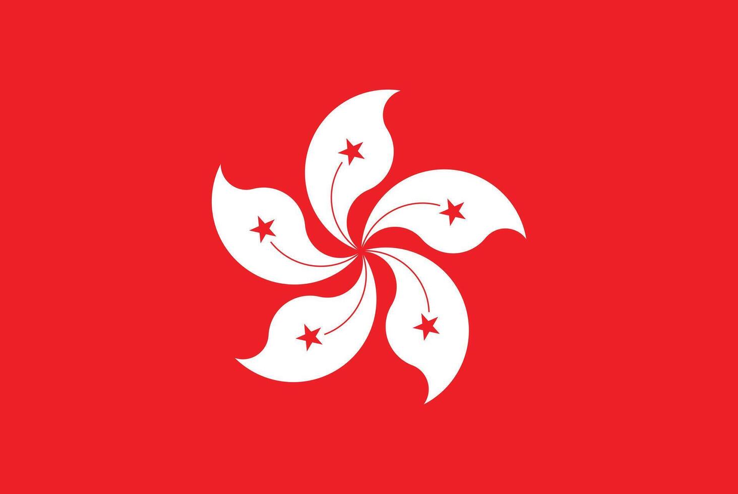 National flag of Hong Kong , Flag of Hong Kong design vector